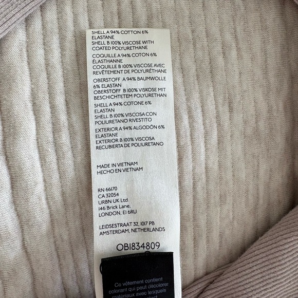 Anthropologie Maeve Faux Leather-Inset Pullover‎ Stone Color size M - Picture 8 of 10